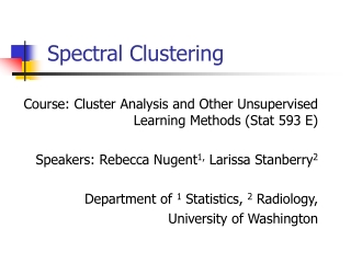 Spectral Clustering