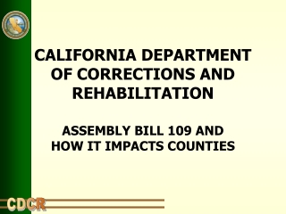 CALIFORNIA DEPARTMENT OF CORRECTIONS AND REHABILITATION