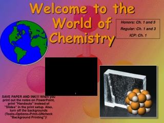 Welcome to the World of  Chemistry