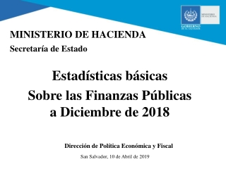 Estadísticas básicas Sobre las Finanzas Públicas a Diciembre de 2018