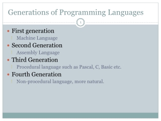 Generations of Programming Languages