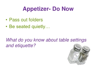 Appetizer- Do Now