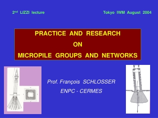 PRACTICE  AND  RESEARCH ON MICROPILE  GROUPS  AND  NETWORKS