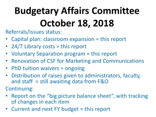 Referrals/issues status: Capital plan: classroom expansion = this report