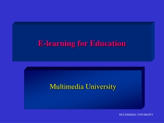 E-learning for Education