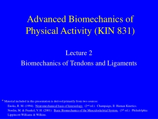 Advanced Biomechanics of Physical Activity (KIN 831)