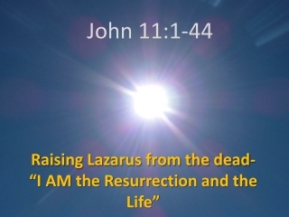 Raising Lazarus from the dead- “I AM the Resurrection and the Life”