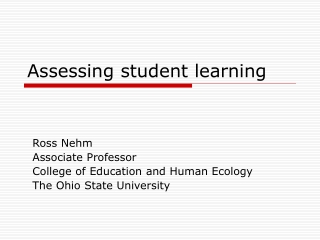 Assessing student learning