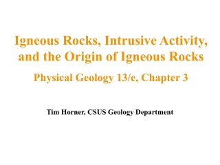 Tim Horner, CSUS Geology Department