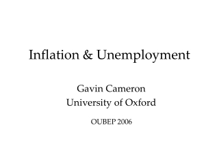 Inflation &amp; Unemployment