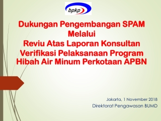 Jakarta, 1 November 2018 Direktorat Pengawasan BUMD