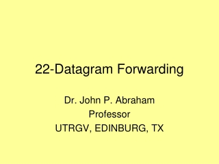 22-Datagram Forwarding