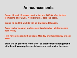 Announcements