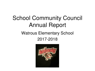 School Community Council Annual Report