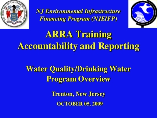 ARRA Training Accountability and Reporting  Water Quality/Drinking Water  Program Overview