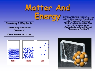 Matter And Energy