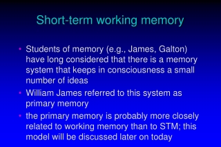 Short-term working memory