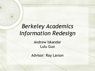 Berkeley Academics Information Redesign