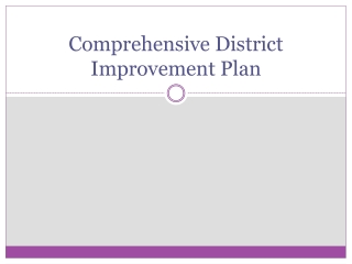 Comprehensive District Improvement Plan