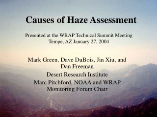 Causes of Haze Assessment