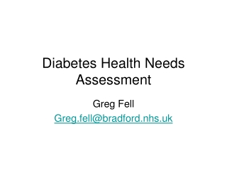 Diabetes Health Needs Assessment