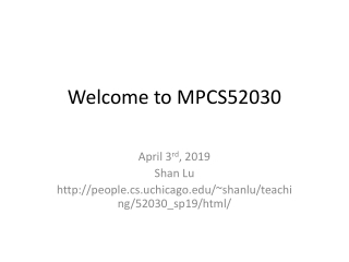 Welcome to MPCS52030
