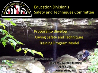 Proposal to develop Caving Safety and Techniques  Training Program Model