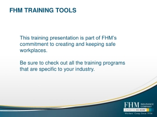 FHM TRAINING TOOLS