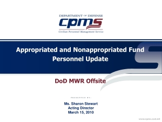 Appropriated and Nonappropriated Fund  Personnel Update