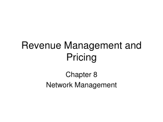 Revenue Management and Pricing