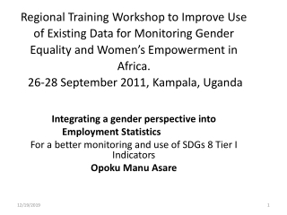 Integrating a gender perspective into  Employment Statistics