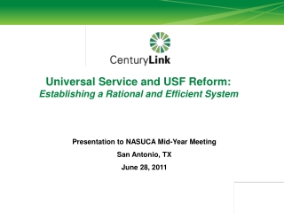 Universal Service and USF Reform: Establishing a Rational and Efficient System