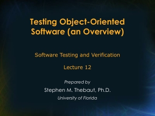 Testing Object-Oriented Software (an Overview)