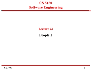 CS 5150  Software Engineering