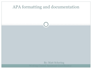 APA formatting and documentation