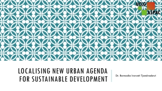 Localising New urban agenda for sustainable development