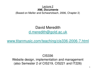 CIS336 Website design, implementation and management (also Semester 2 of CIS219, CIS221 and IT226)