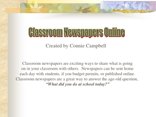 Classroom Newspapers Online