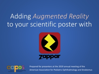 Adding  Augmented Reality  to your scientific poster with