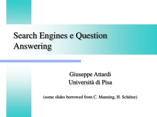 Search Engines e Question Answering