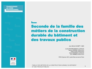 Seconde de la famille des métiers de la construction durable du bâtiment et des travaux publics