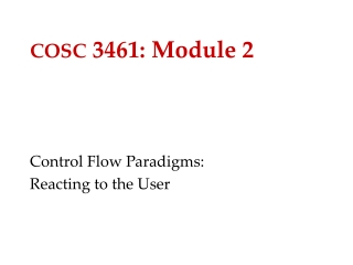 COSC  3461: Module 2