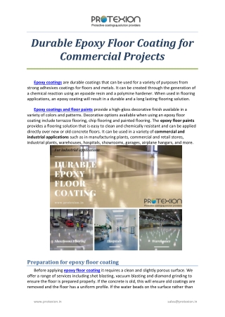 Durable Epoxy Floor Coating for Commercial Projects