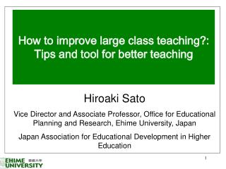 How to improve large class teaching?: Tips and tool for better teaching
