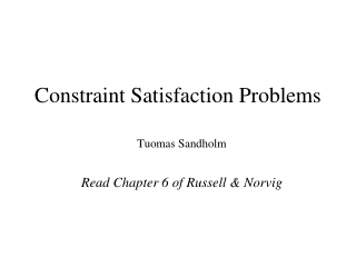 Constraint Satisfaction Problems