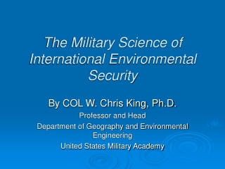 The Military Science of International Environmental Security