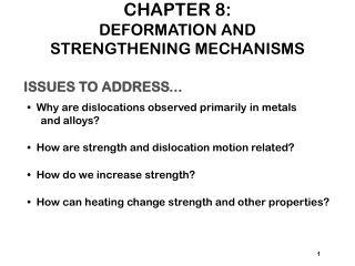 CHAPTER 8:   DEFORMATION AND STRENGTHENING MECHANISMS