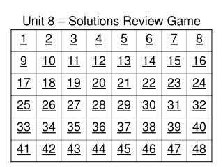 Unit 8 – Solutions Review Game