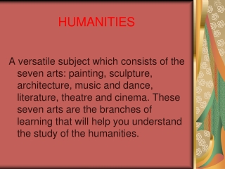 HUMANITIES