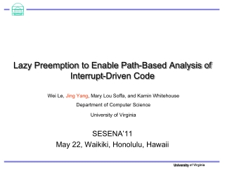Lazy Preemption to Enable Path-Based Analysis of Interrupt-Driven Code
